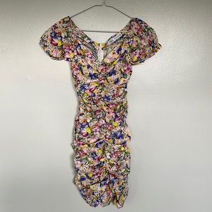 Zara ruched floral dress